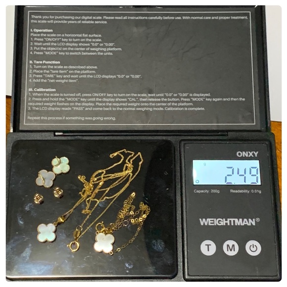 18k Solid Gold Clover 3-1 Set - White - Picture 4 of 8